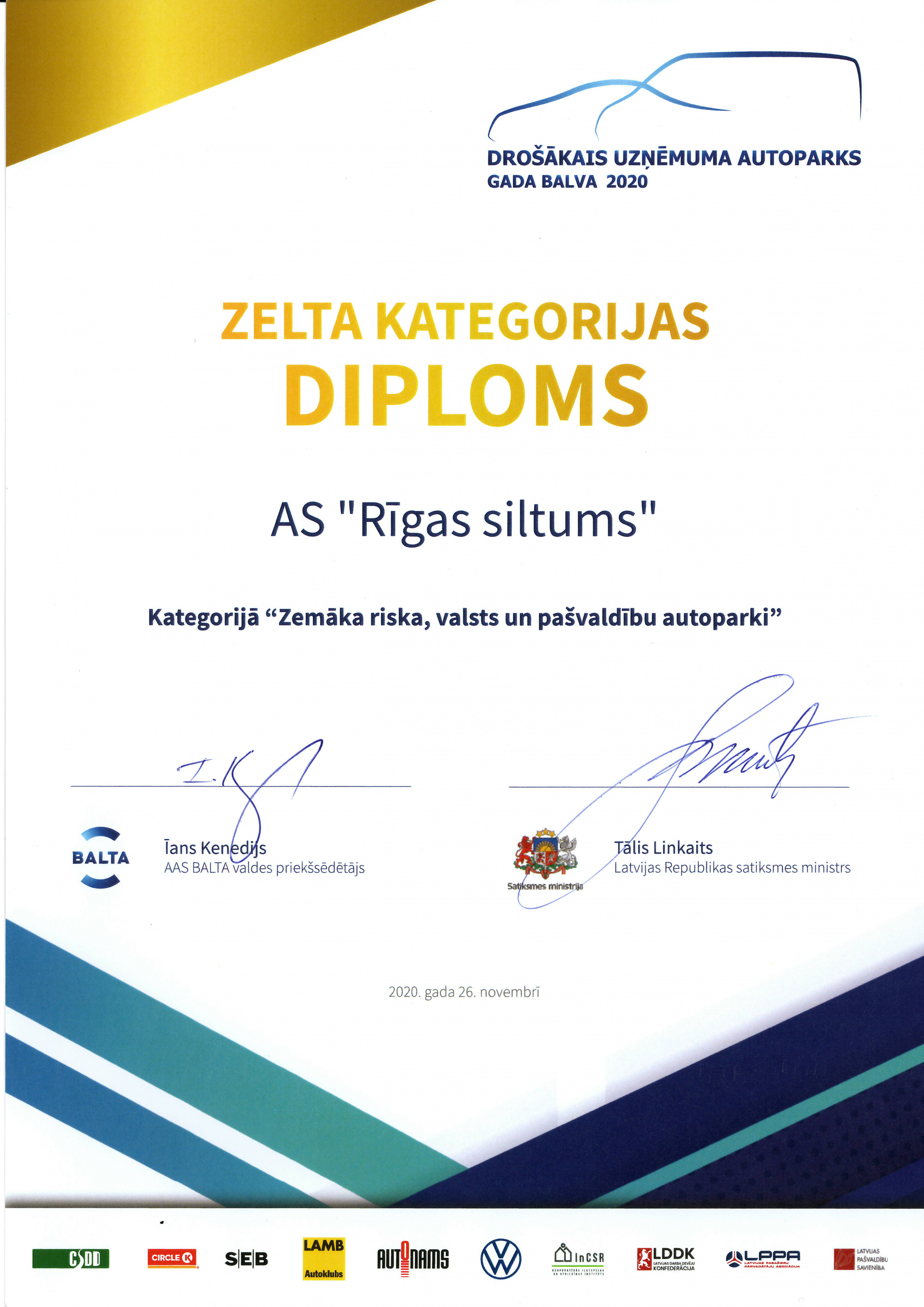 zelta kategorijas diploms